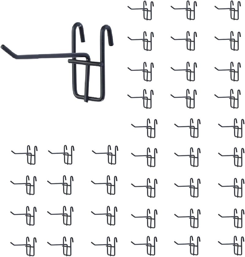 NectaCol 40 Packs 4" Metal Grid Wall Hooks, Standard Gridwall Panel Hooks are for Gridwall Panels Display, Black - Image 1